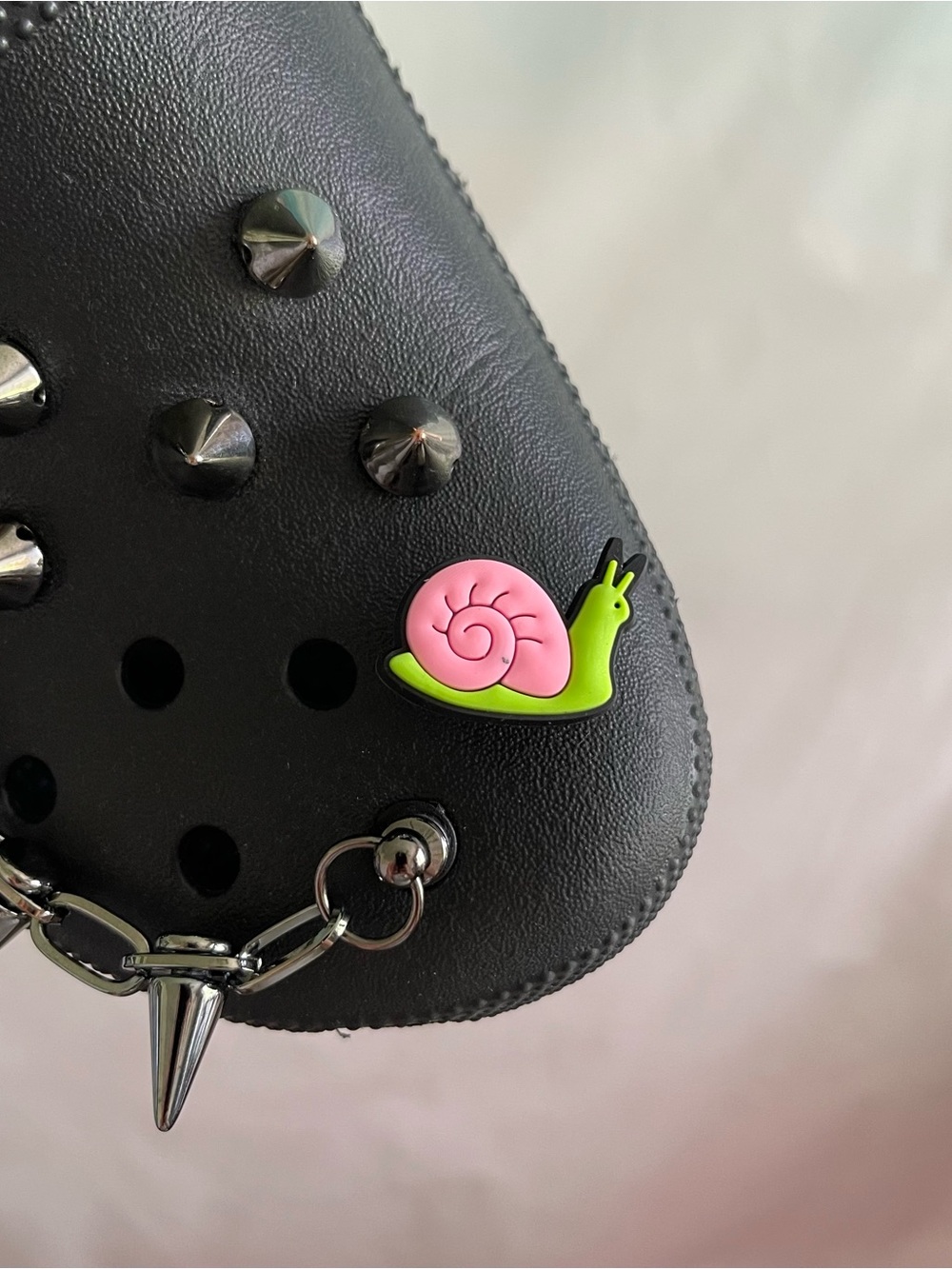Pink & Green Snail Crocs Jibbitz Charm